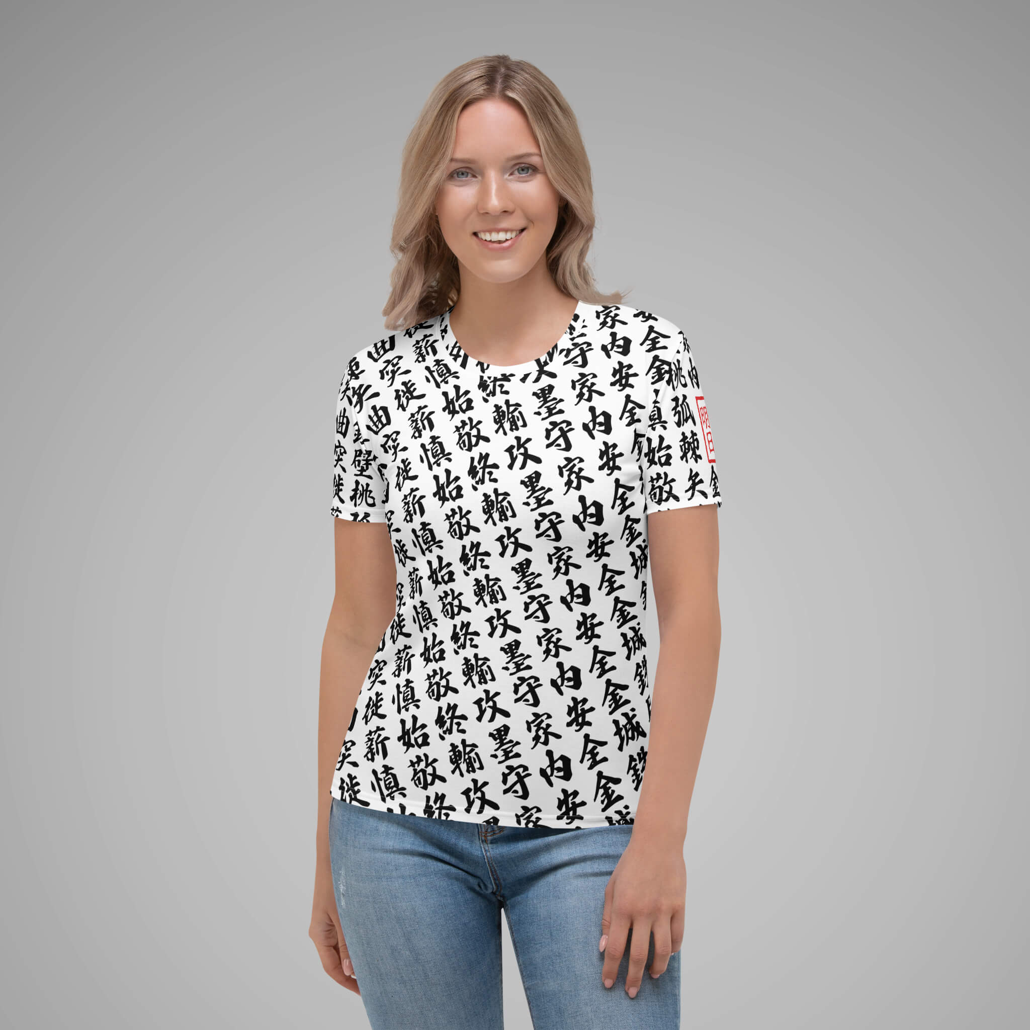 Women's Crew Neck Tee - TOO MUCH KANJI