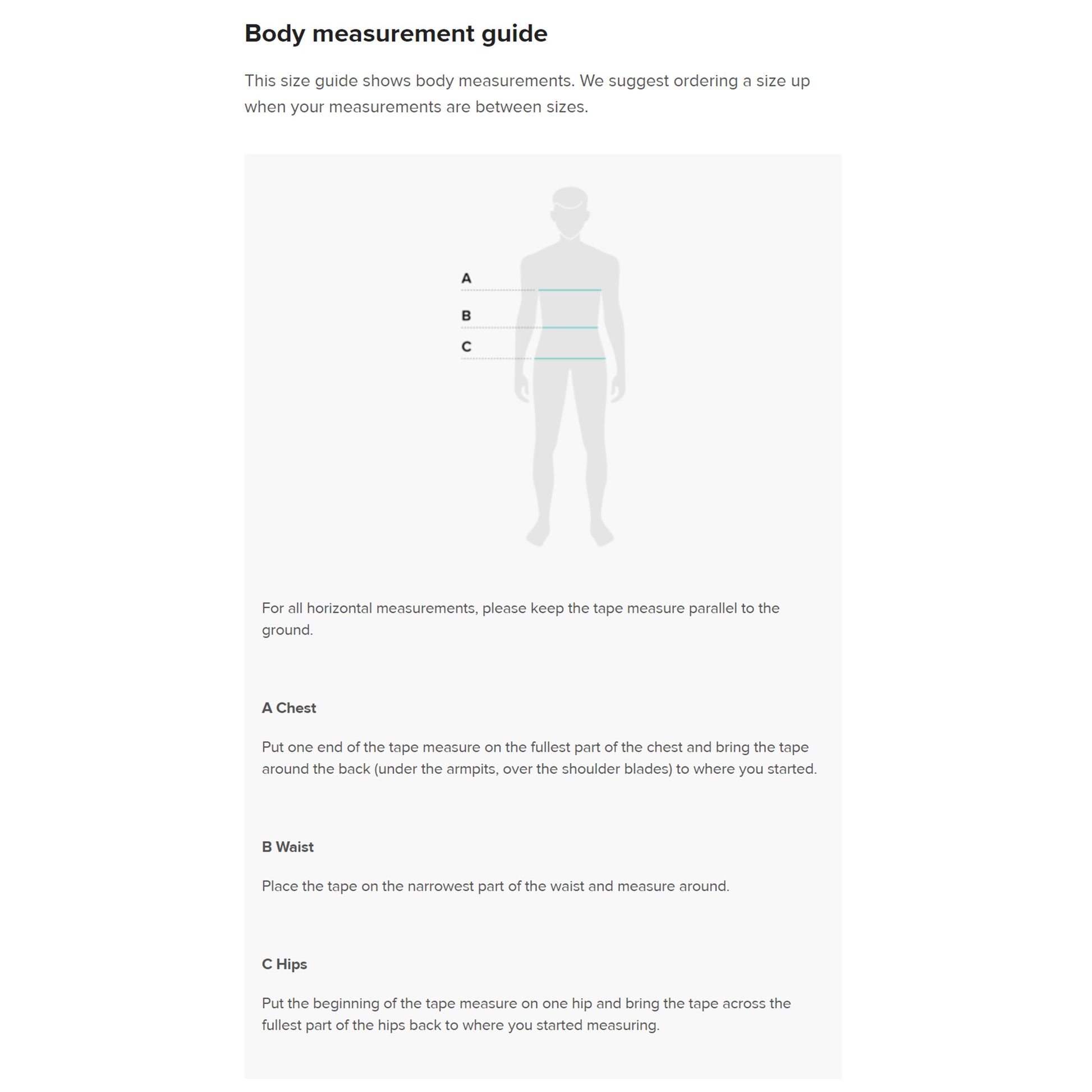 Unisex body measurement guide for Too Much KANJI Sports Jersey