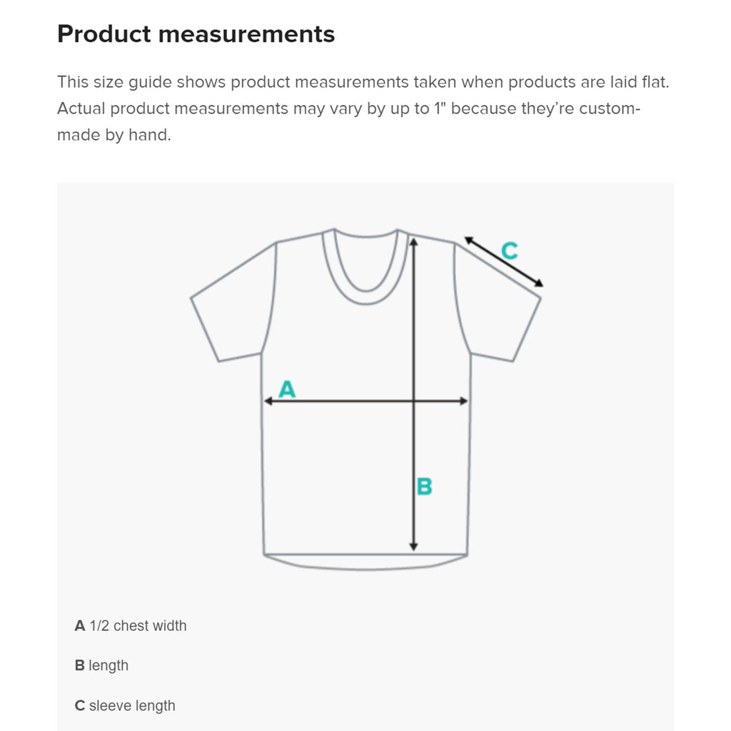 Product measurements for youth Too Much KANJI Crew Neck T-Shirt