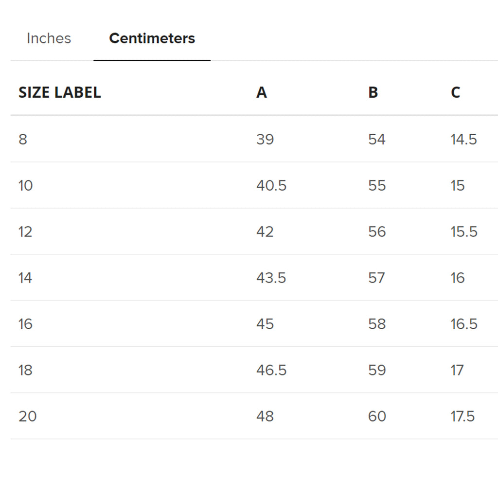 centimeters of product measurement for youth Too Much KANJI Crew Neck T-Shirt