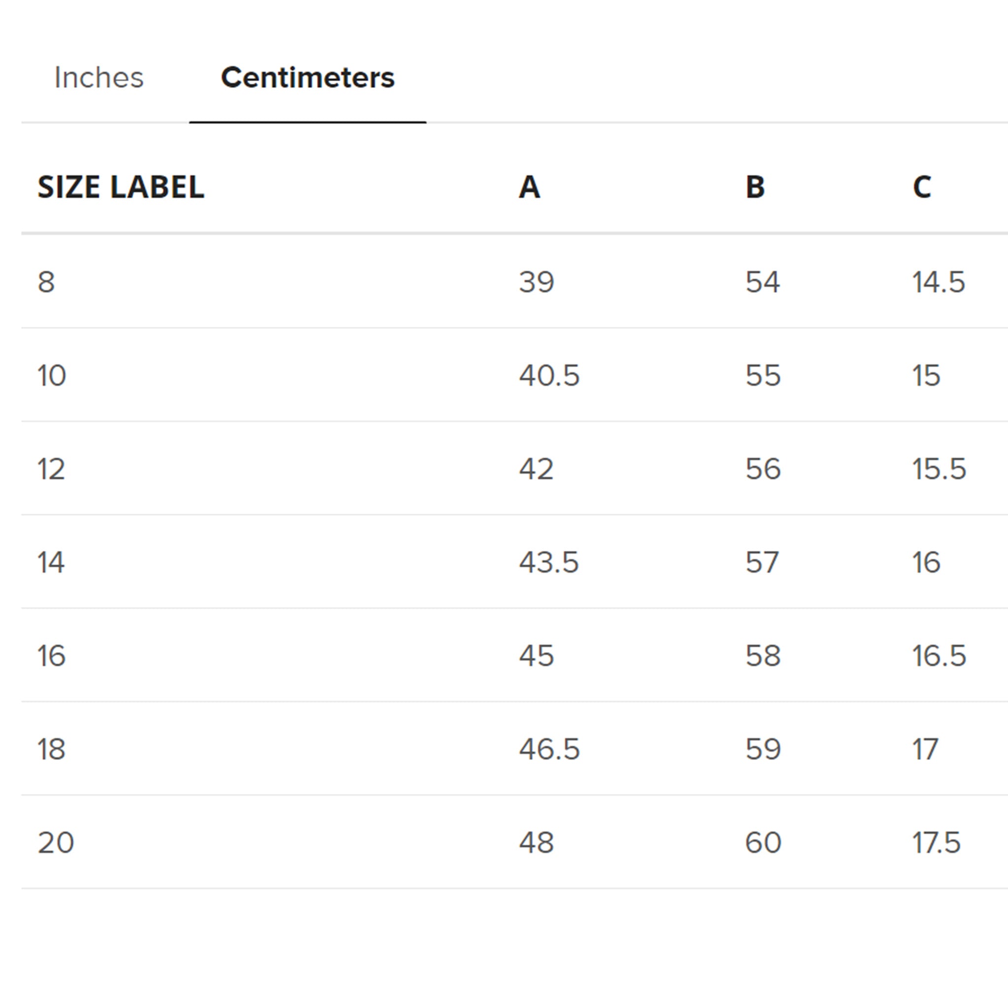 centimeters of product measurement for youth Too Much KANJI Crew Neck T-Shirt