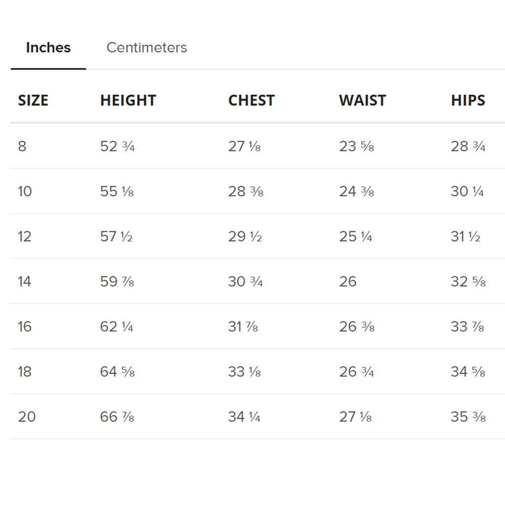 Inches of body measurement for youth Too Much KANJI Crew Neck T-Shirt