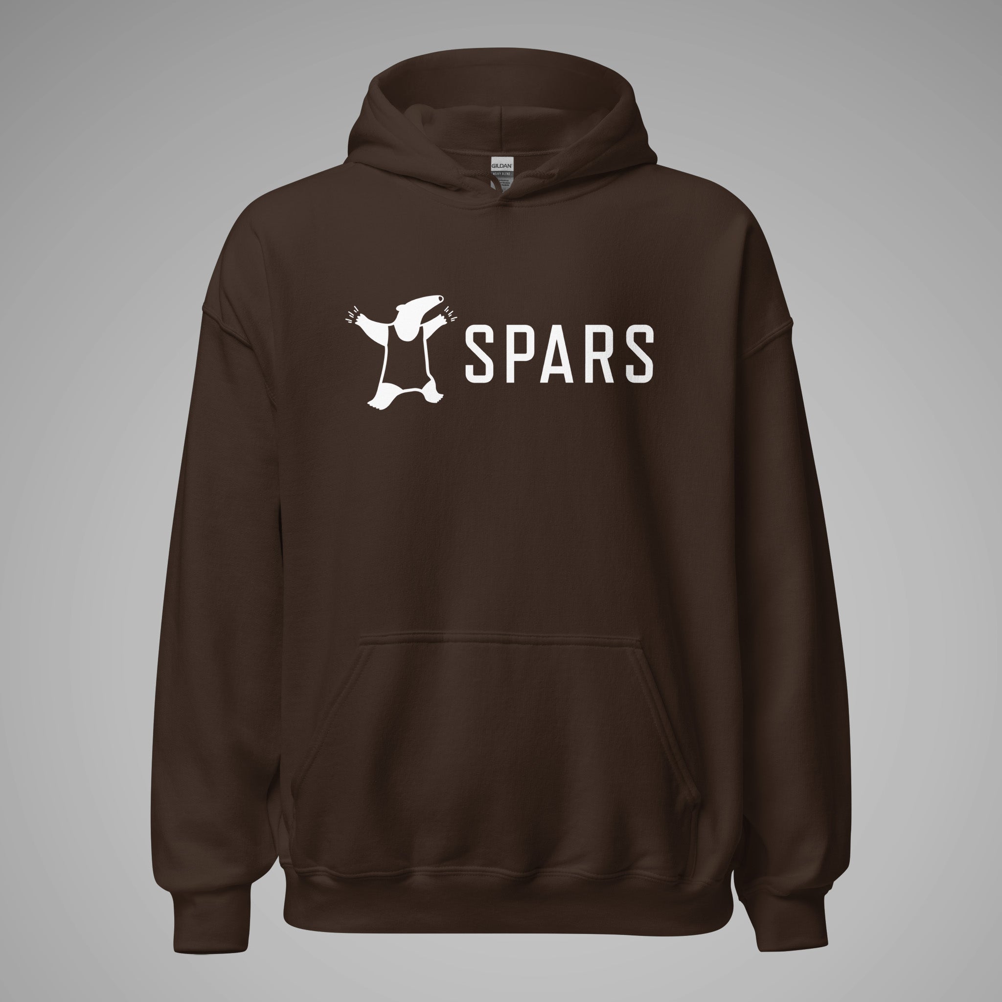 Basic Hoodie SPARS Logo Dark Chocolate front view 1