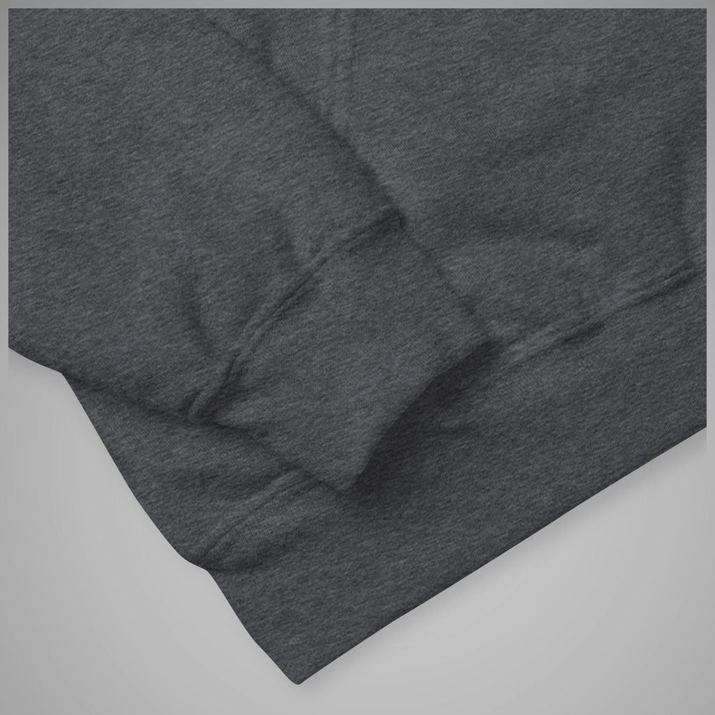 Basic_Hoodie SPARS Logo Dark Heather Fabric Texture Close-Up 2