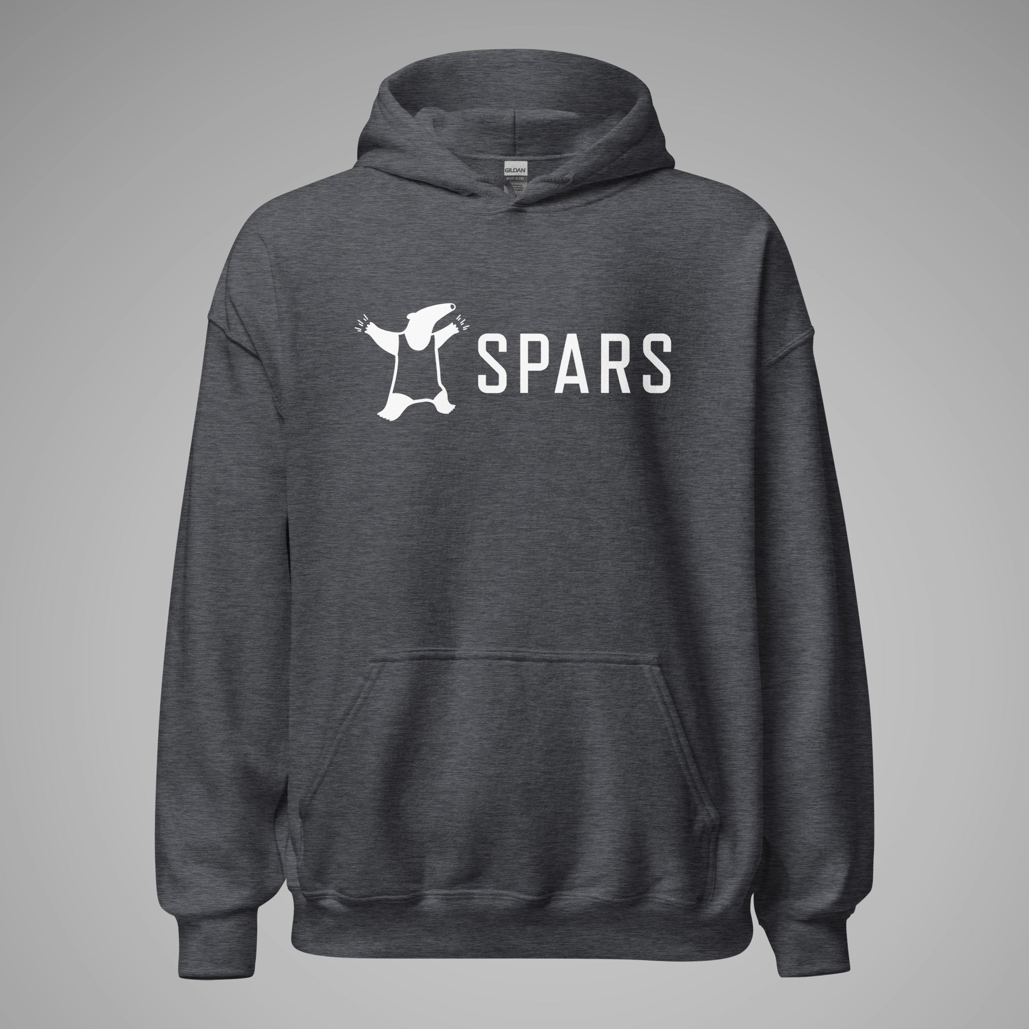 Basic_Hoodie SPARS Logo Dark Heather Front View 1 