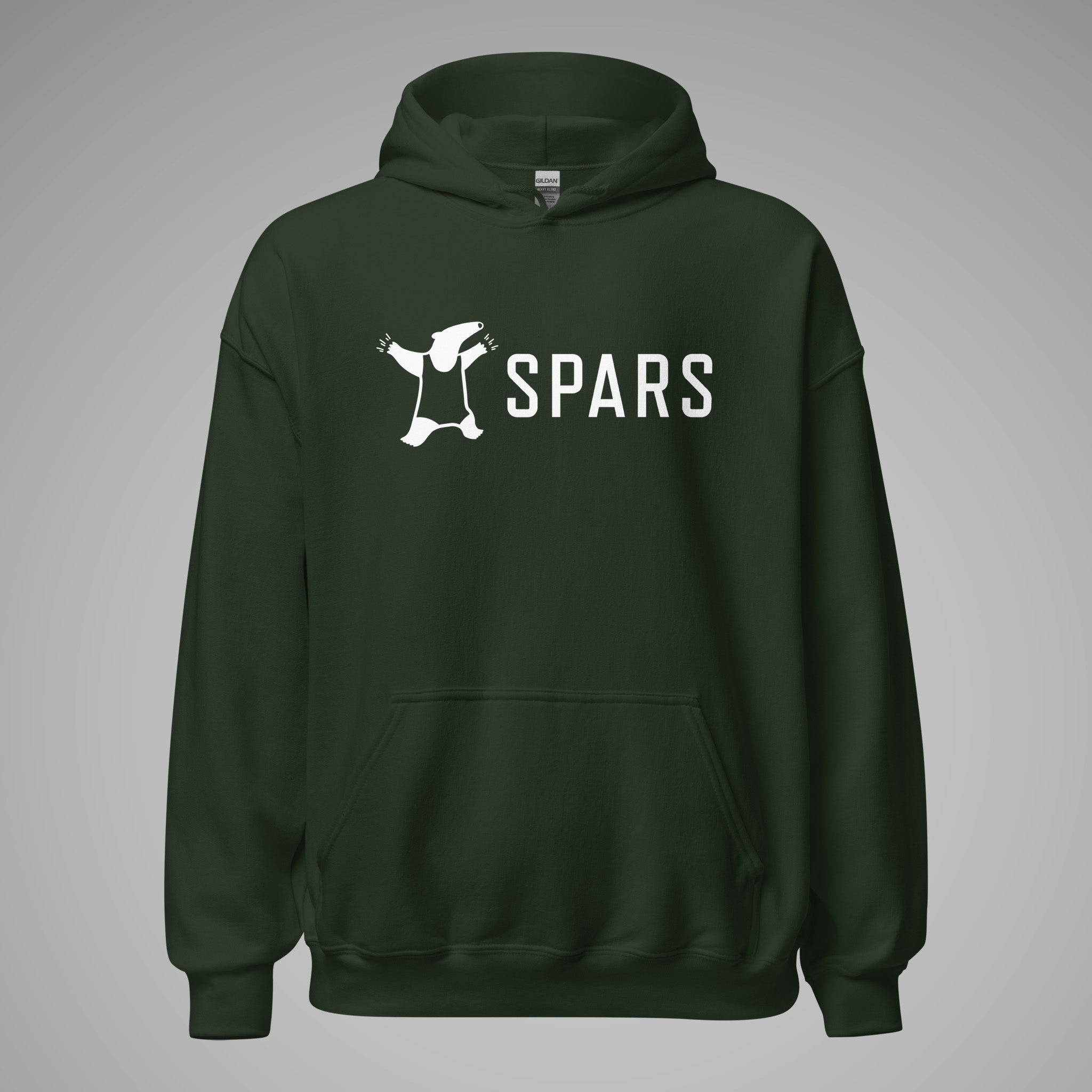 Basic Hoodie SPARS Logo Forest Green front view 1