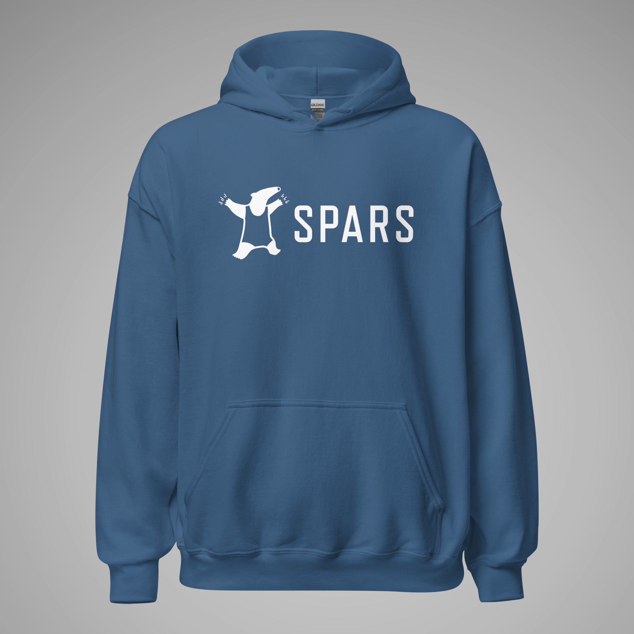 Basic Hoodie SPARS Logo Indigo Blue front view 1