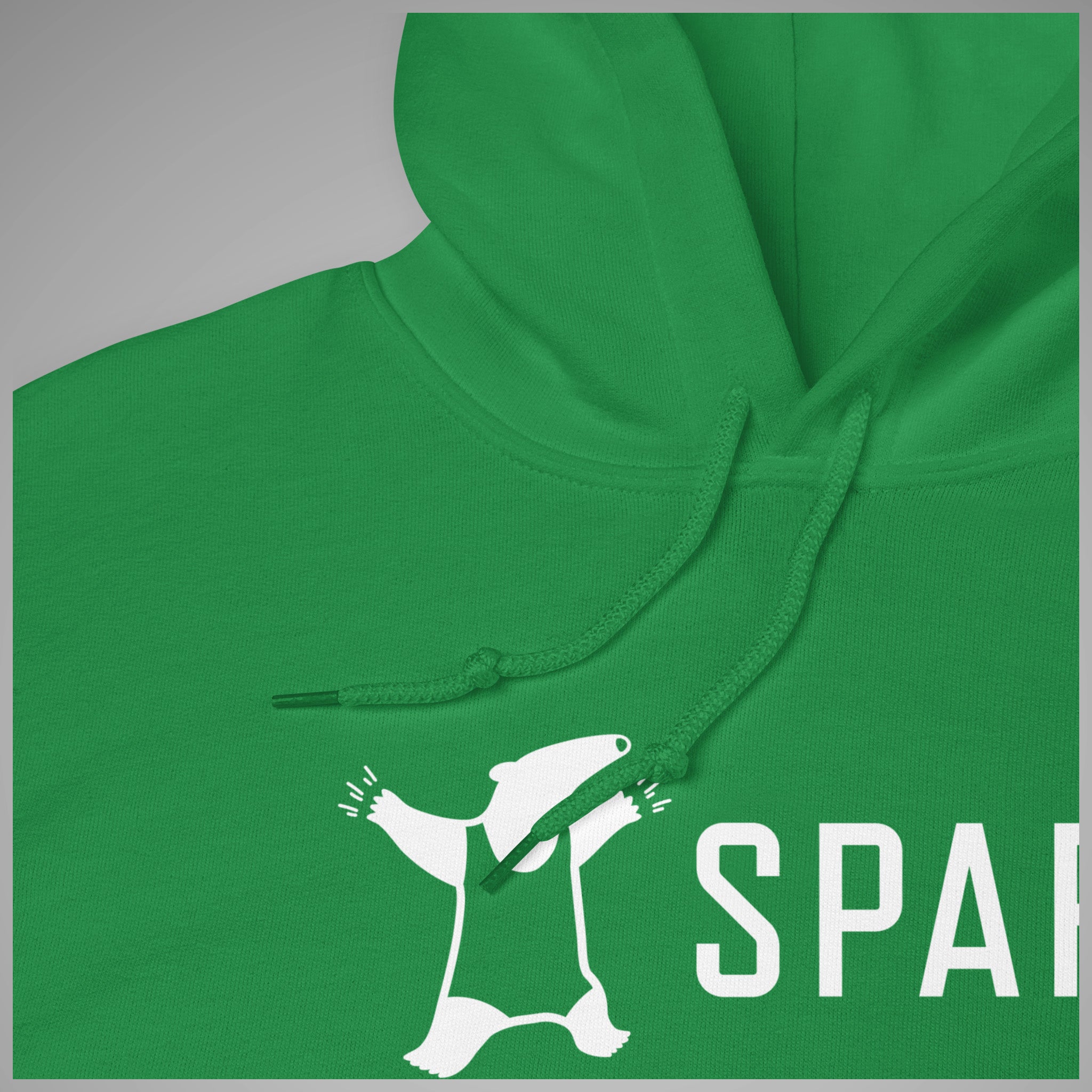 Basic Hoodie SPARS Logo Irish Green Fabric Texture Close-Up 1
