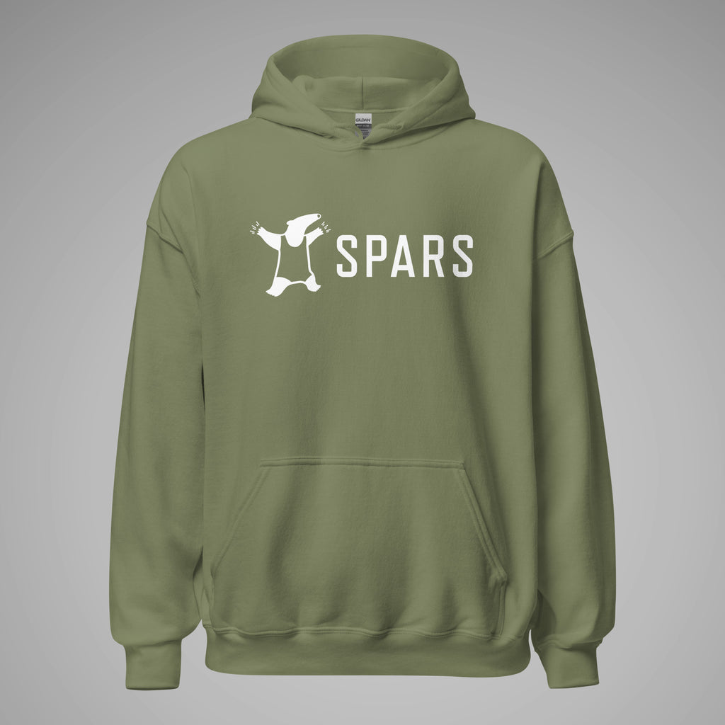 Basic Hoodie SPARS Logo Military Green front view 1