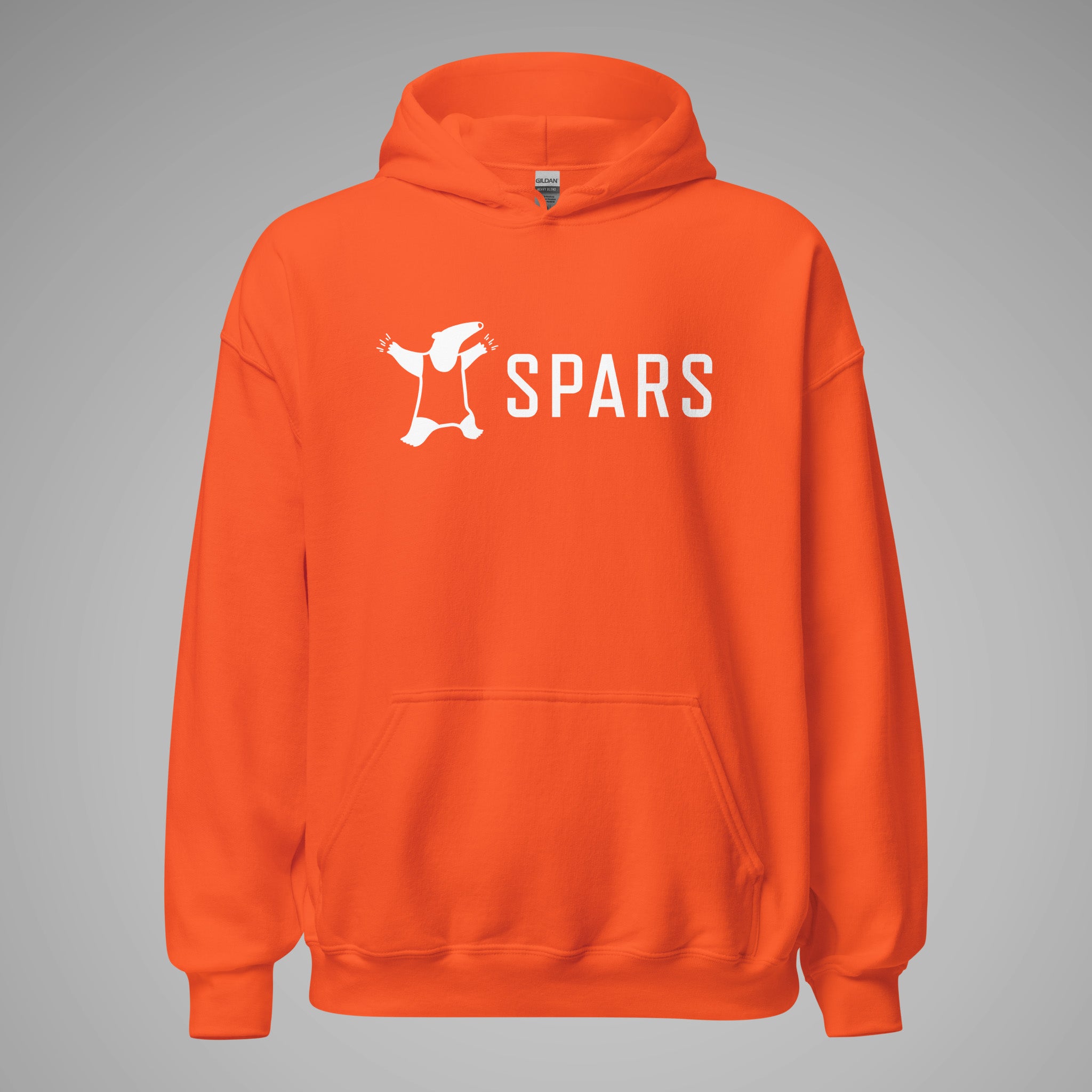 Basic Hoodie SPARS Logo Orange front view 1