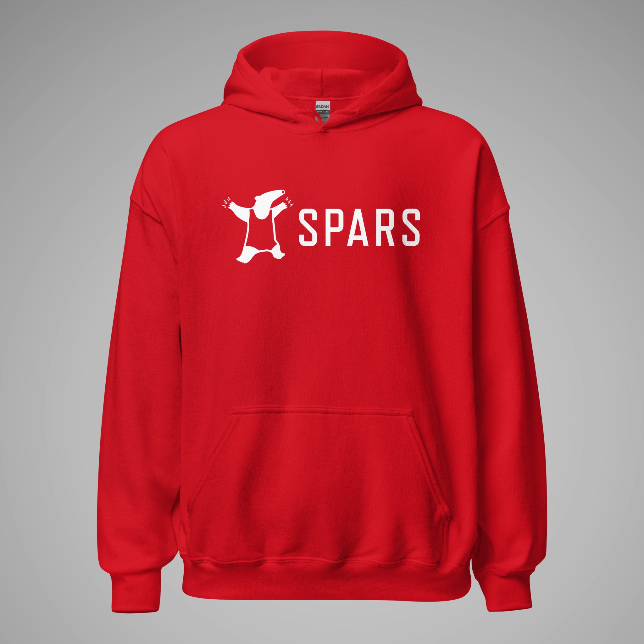 Basic Hoodie SPARS Logo Red front view 1