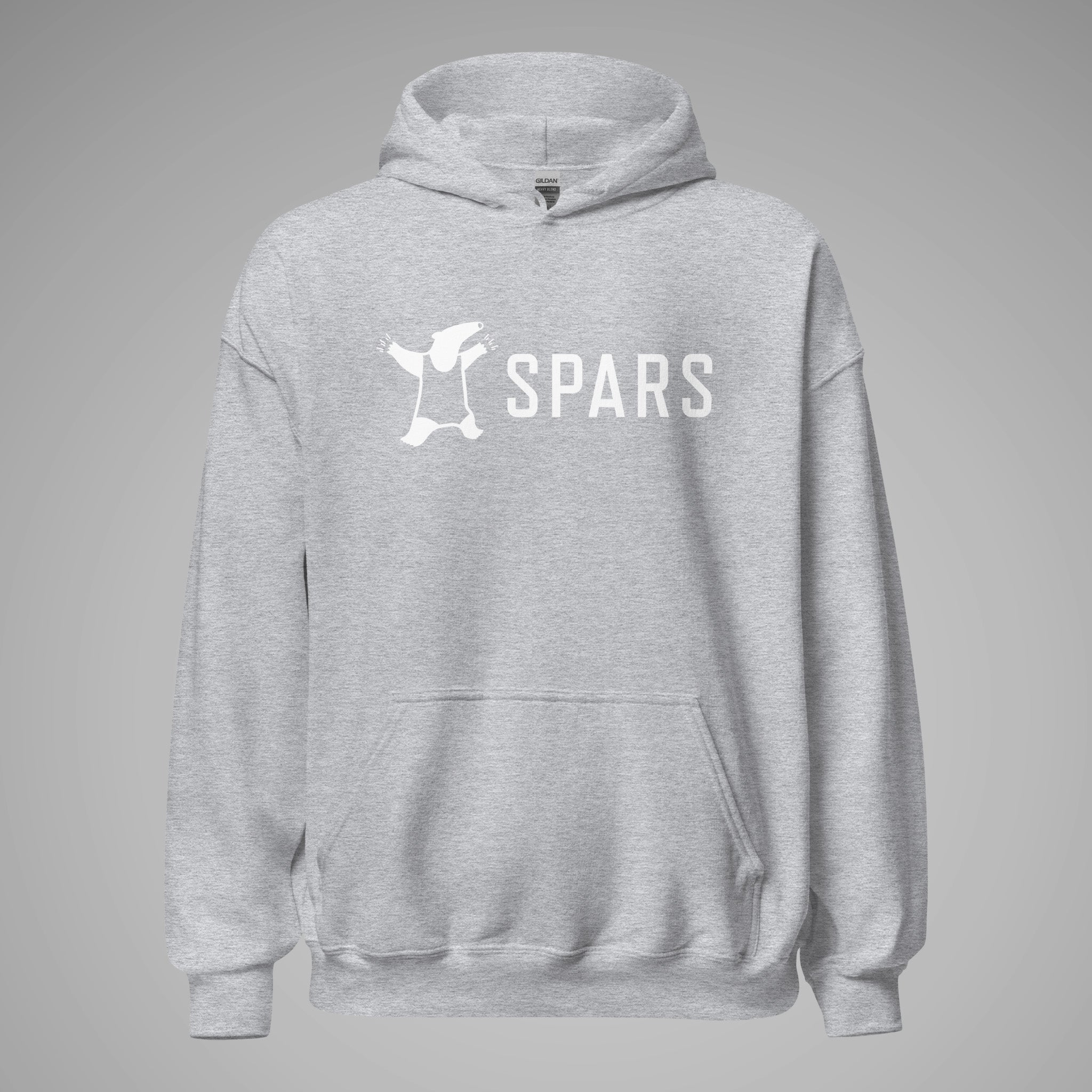 Basic Hoodie SPARS Logo Sport Grey front view 1