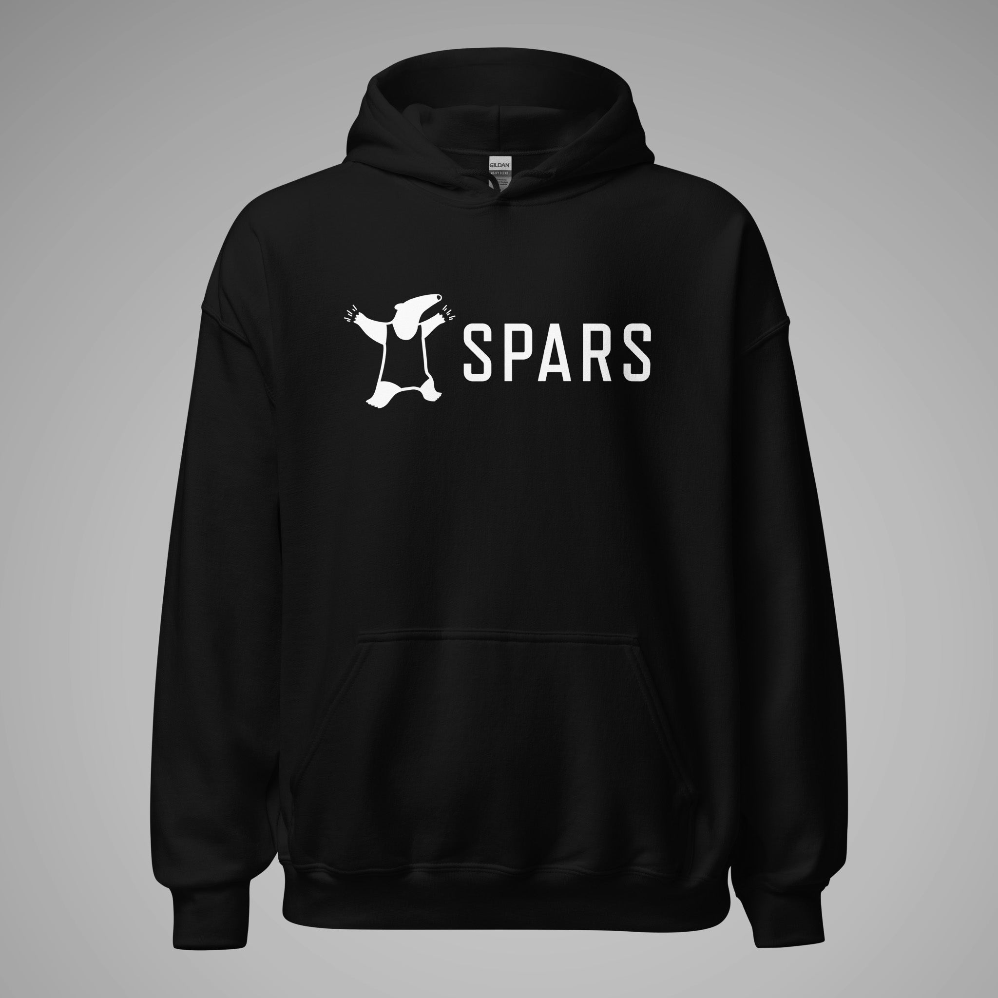 Basic Hoodie SPARS Logo Black front view 1