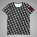 Men's Athletic Tee TOO MUCH KANJI Black/White Front View 1
