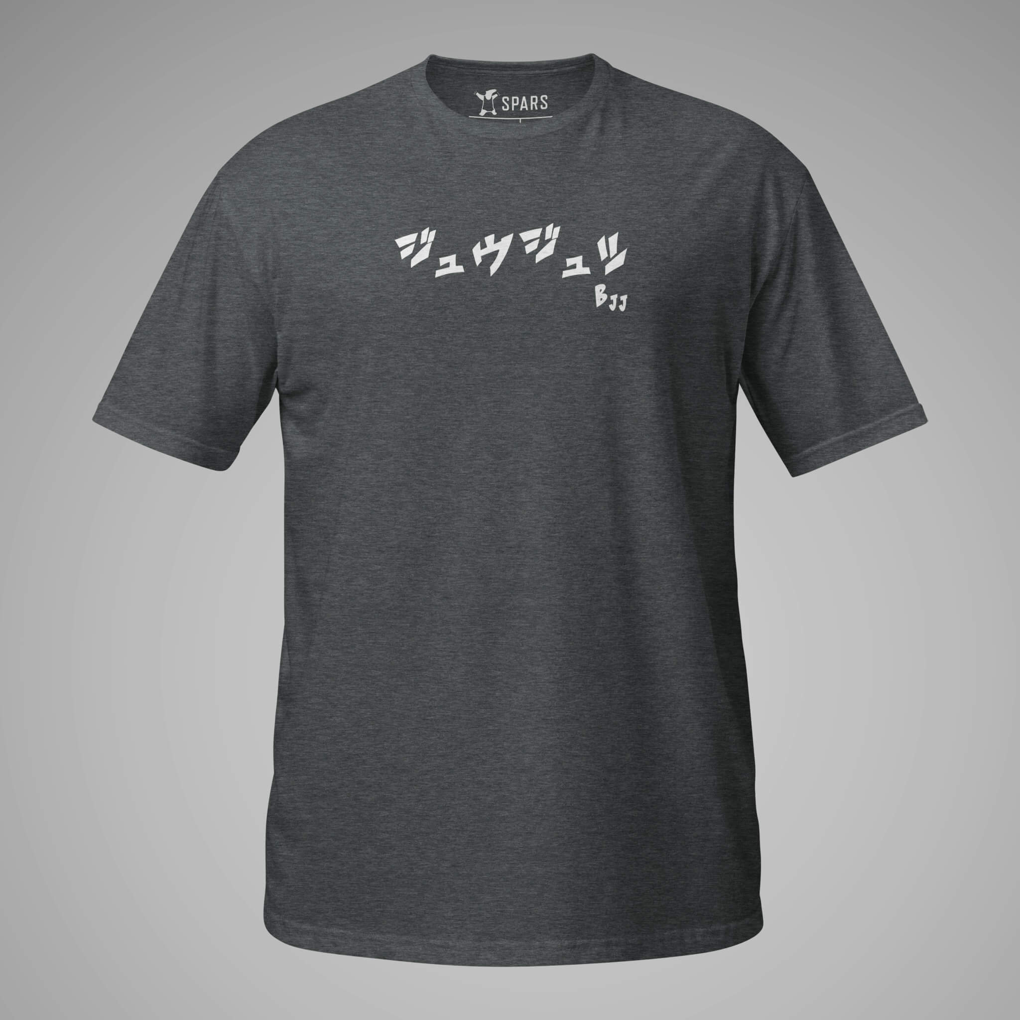 Men's BJJ KATAKANA Daily Tee in Dark Heather Front 1