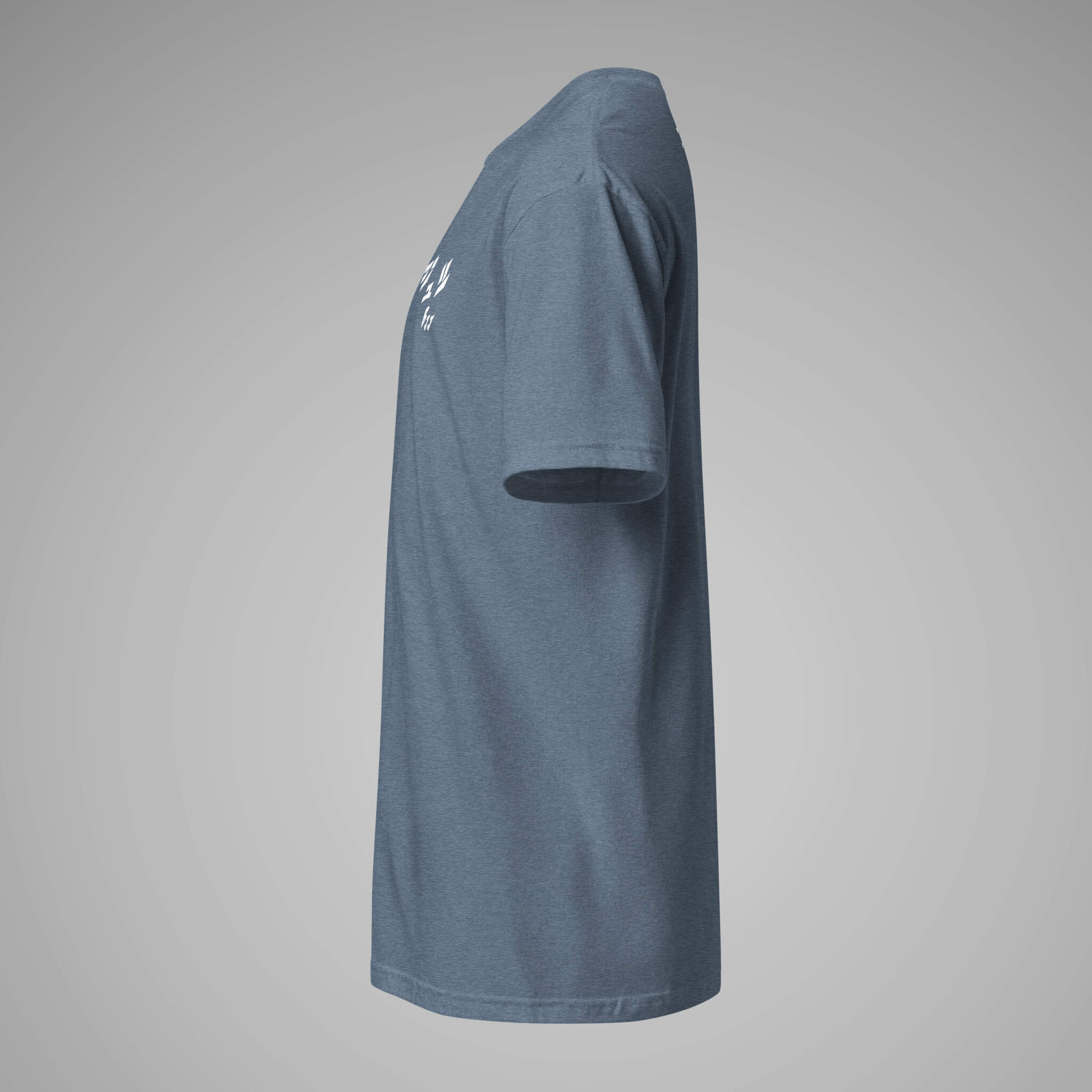 Men's BJJ KATAKANA Daily Tee in Heather Indigo Left 1