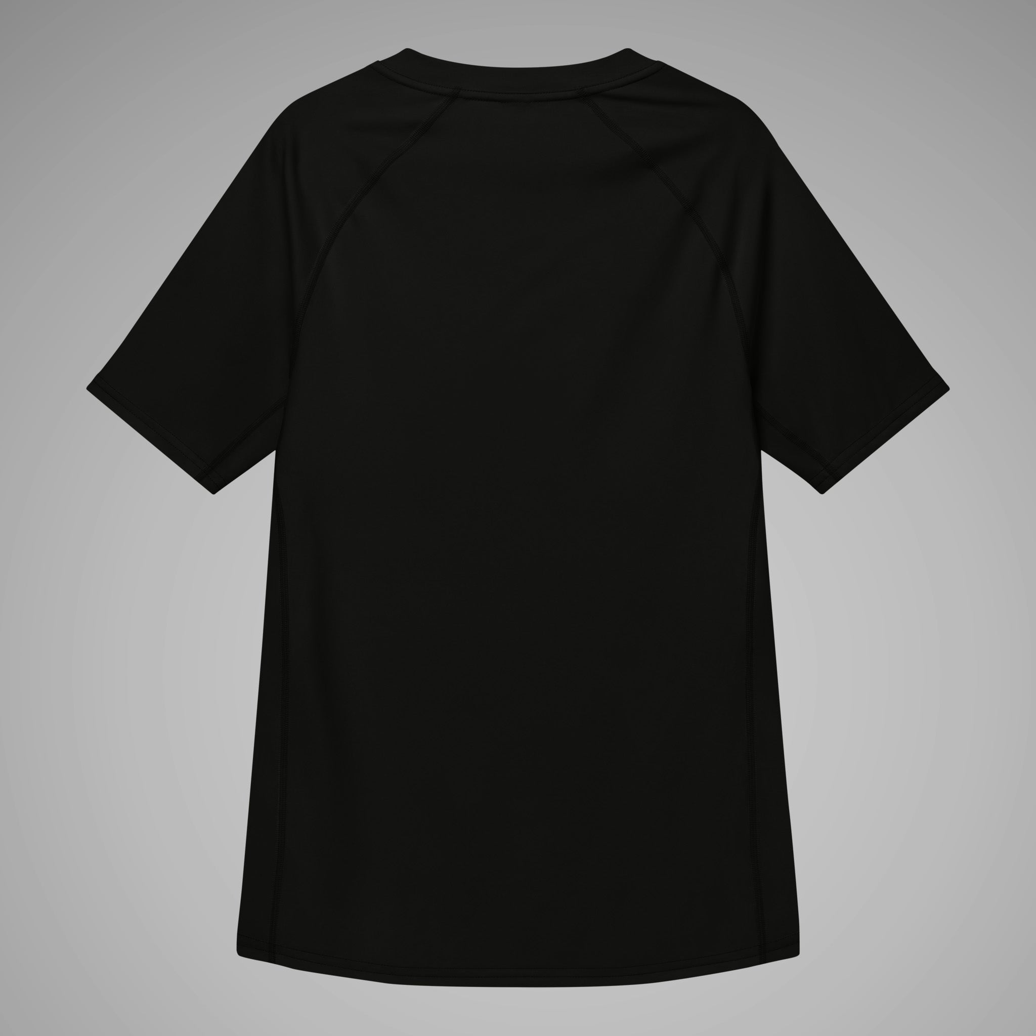 Men's BJJ Short Sleeve Rash Guard SPARS Logo Black Back View 1