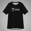 Men's BJJ Short Sleeve Rash Guard SPARS Logo Black Front View 1