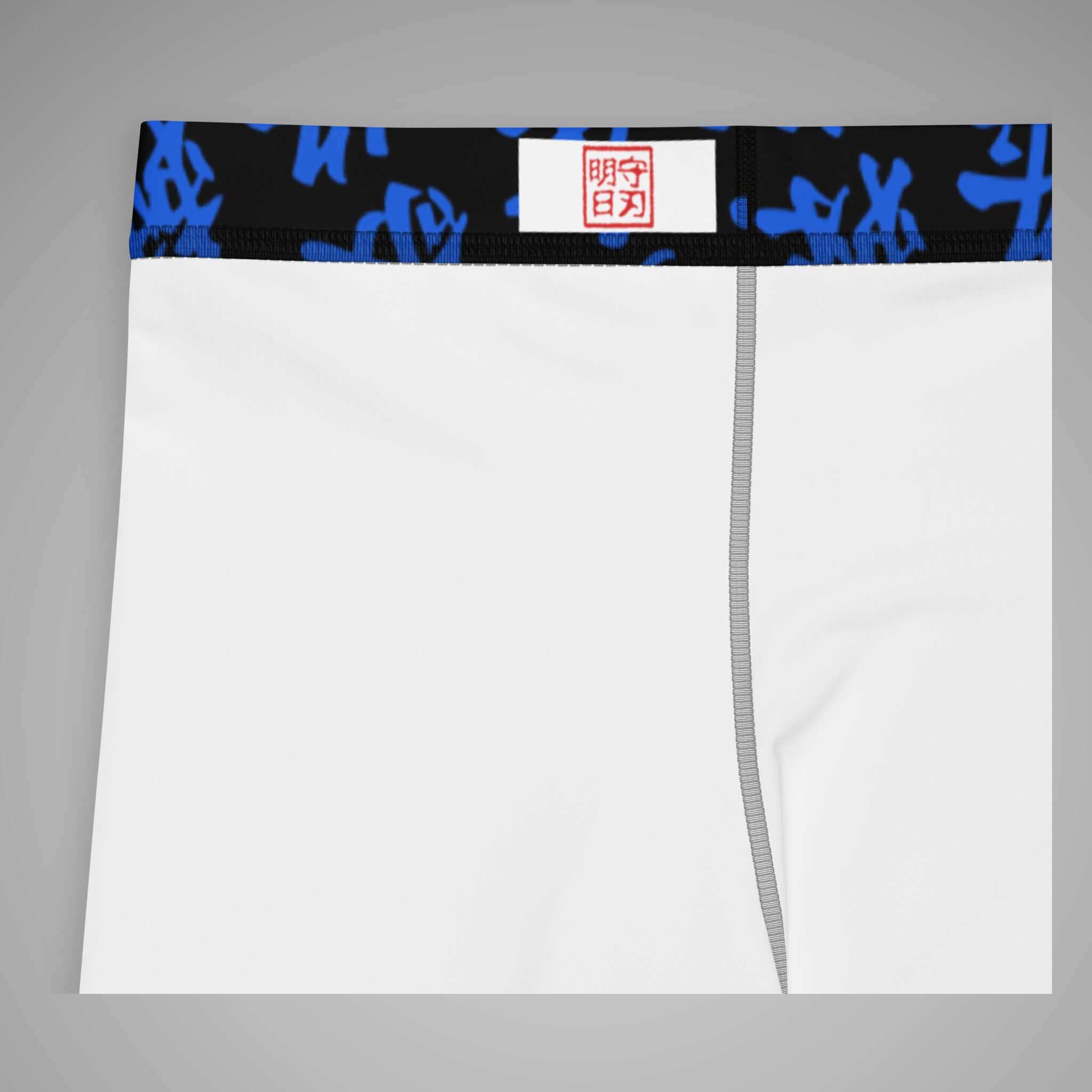 Men's BJJ Spats TOO MUCH KANJI Black/Blue detail View 1