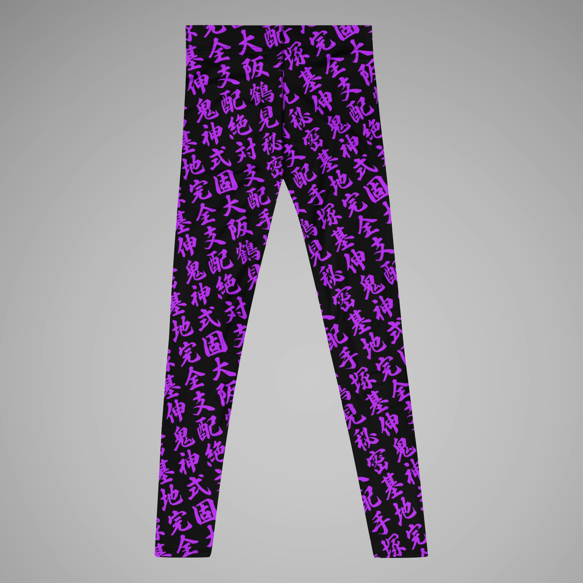 Men's BJJ Spats TOO MUCH KANJI SPARS MOTONOBU TEZUKA Black/Purple Back View 1