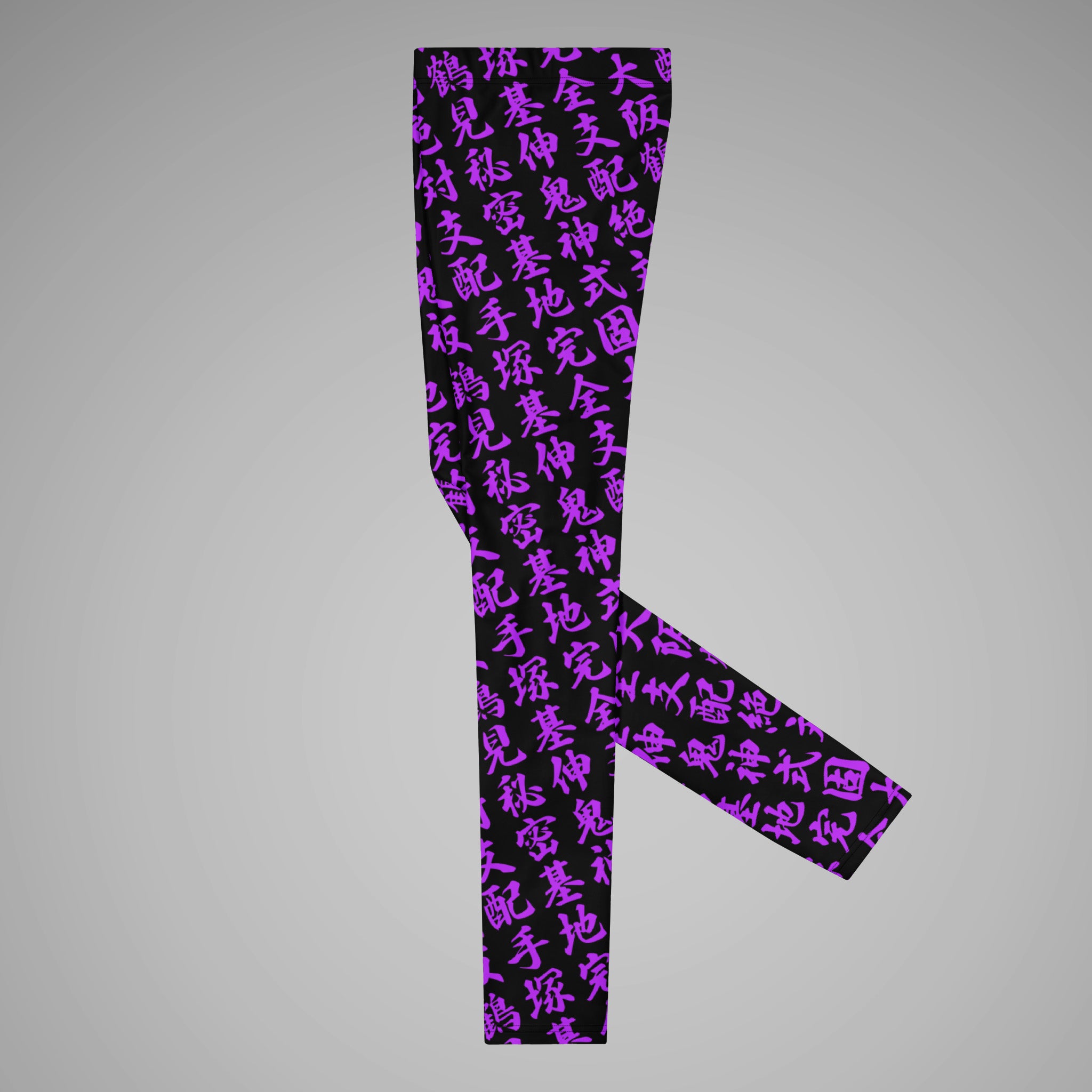 Men's BJJ Spats TOO MUCH KANJI SPARS MOTONOBU TEZUKA Black/Purple Left View 1
