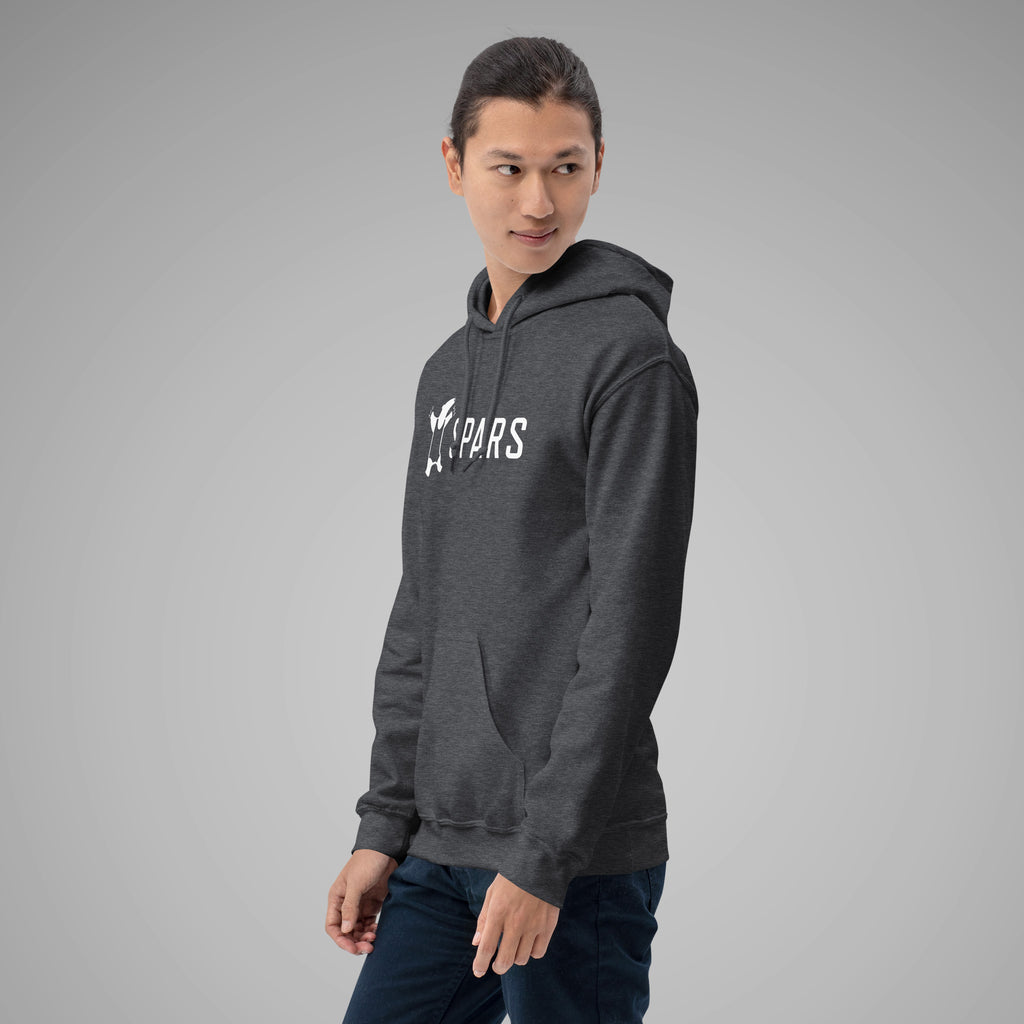 Men's Basic Hoodie SPARS Logo Dark Heather Left Front View 1