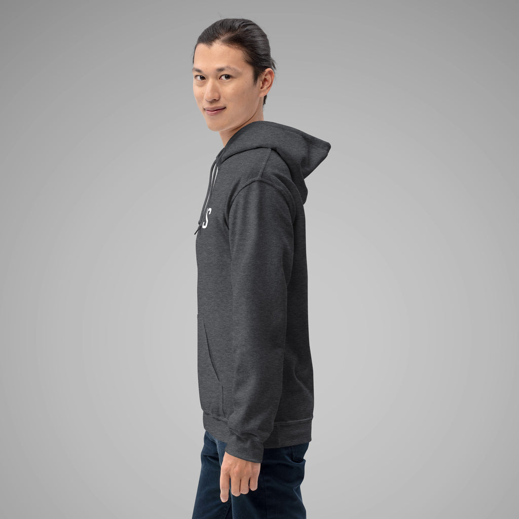 Men's Basic Hoodie SPARS Logo Dark Heather Left View 1