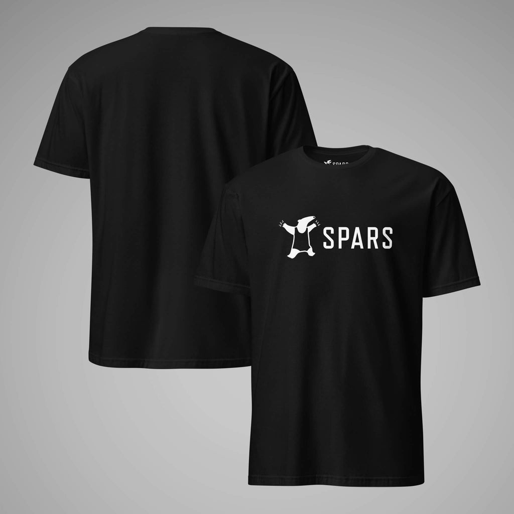 Men's Basic Tee SPARS Logo Black front and back_view_1