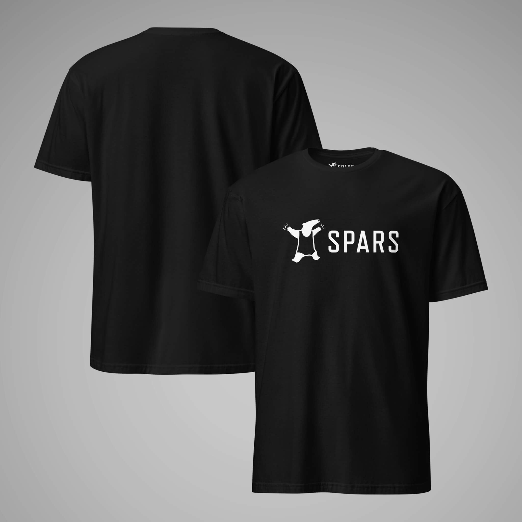 Men's Basic Tee SPARS Logo Black front and back_view_1