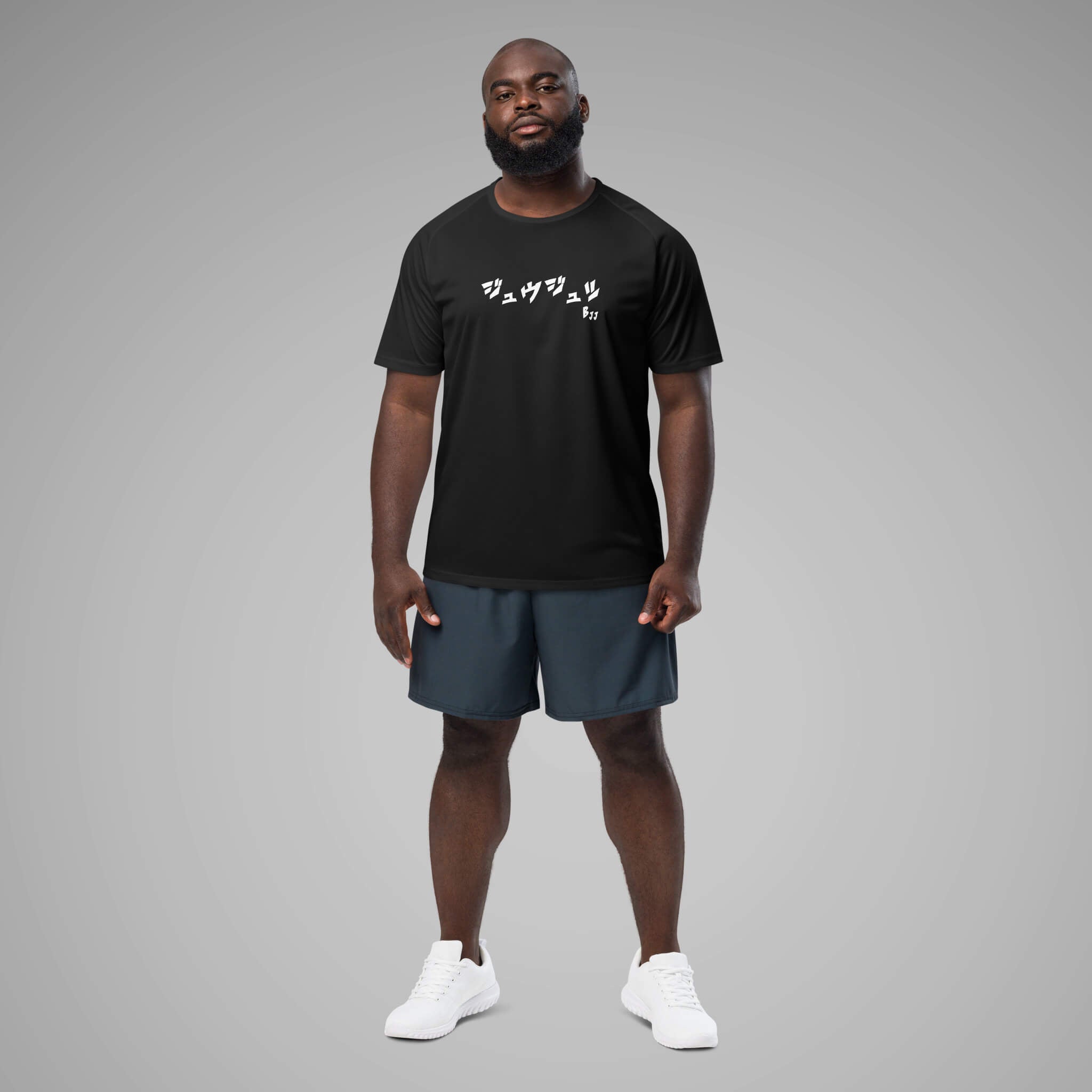 Men's Sports Jersey BJJ KATAKANA black front 1