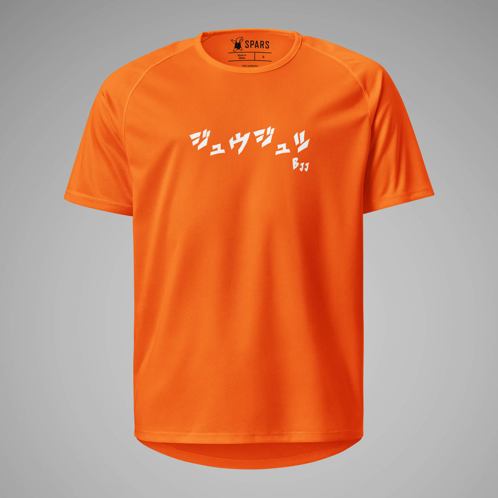 Men's Sports Jersey BJJ KATAKANA neon orange front 1