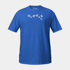 Men’s BJJ KATAKANA Daily Tee in Royal, front view with white BJJ katakana chest design