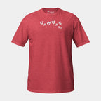 Men’s BJJ KATAKANA Daily Tee in Heather Red, front view with white BJJ katakana chest design
