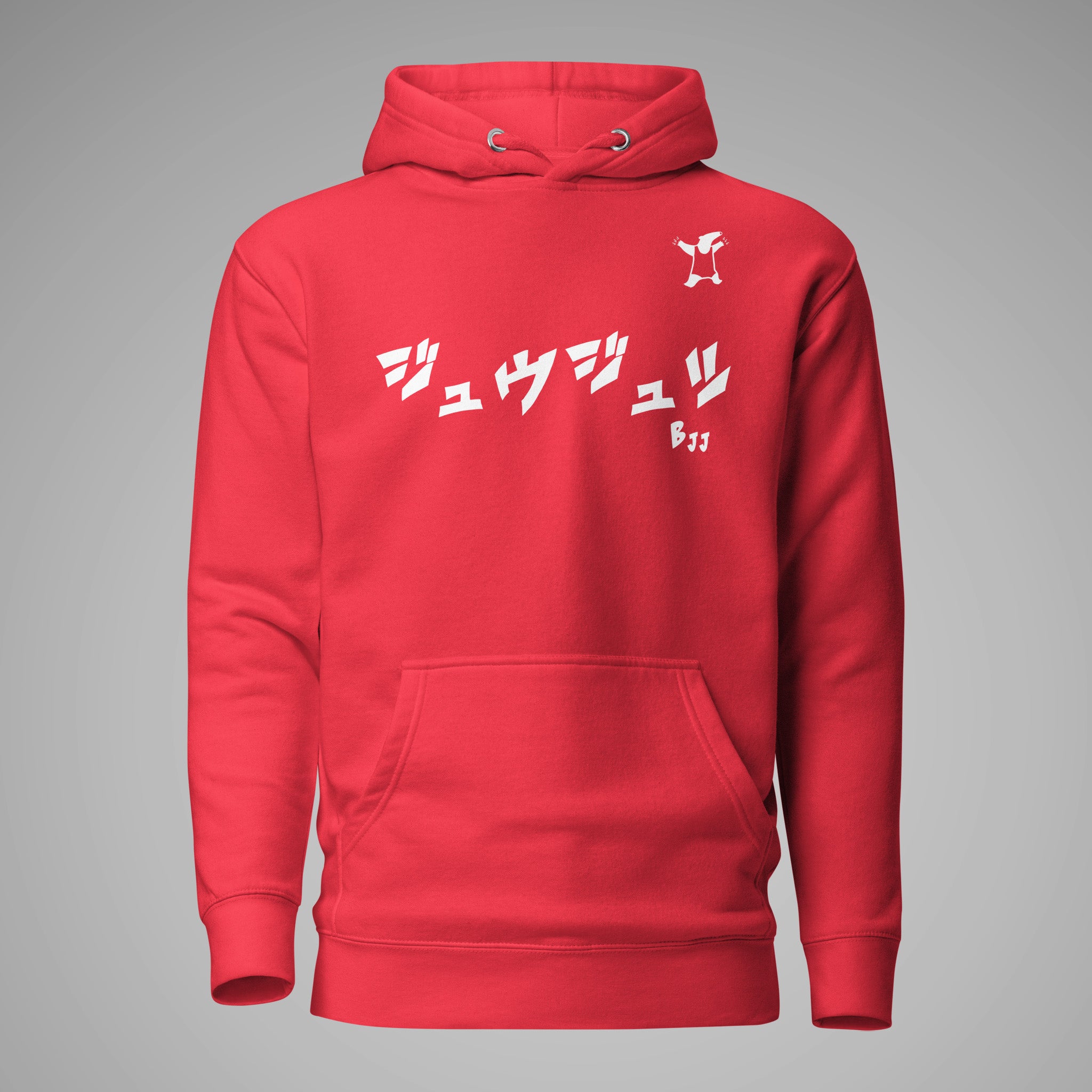 Premium Pullover Hoodie BJJ KATAKANA Team Red front view 1
