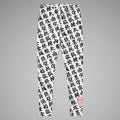 Women's BJJ Leggings TOO MUCH KANJI White/Black Front View 1