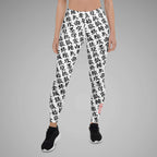 Women's BJJ Leggings TOO MUCH KANJI White/Black Front View 3