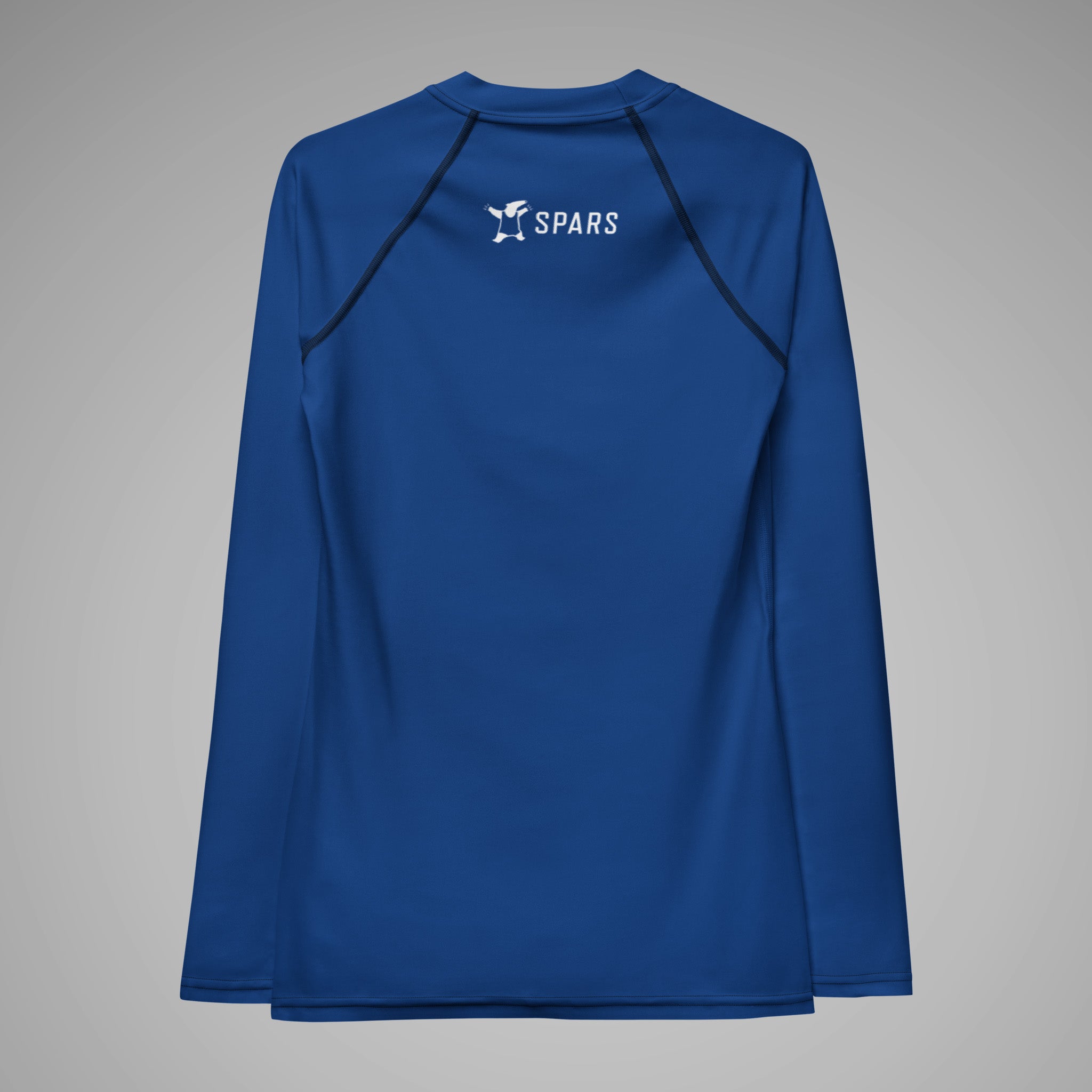Women's BJJ Long Sleeve Rash Guard - BJJ KATAKANA_Dark Cerulean_Backt_1