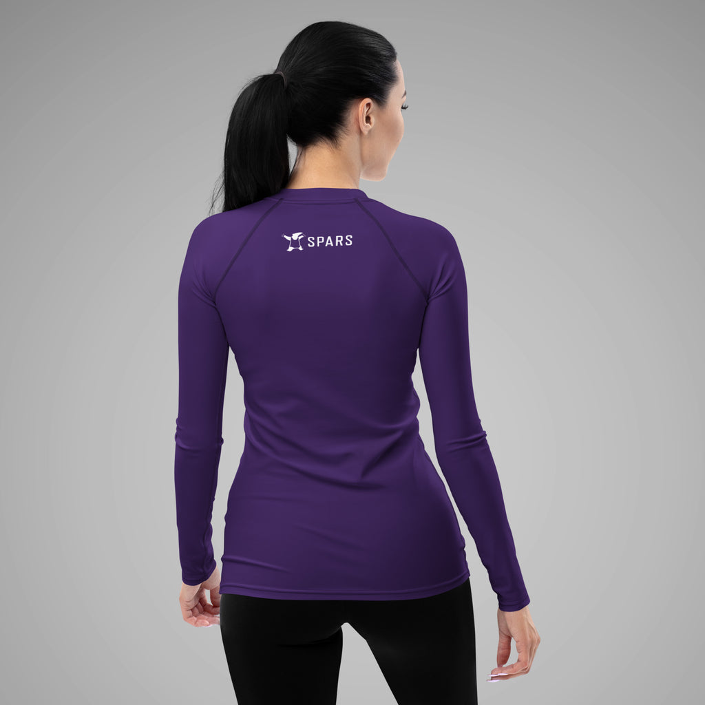 Women's BJJ Long Sleeve Rash Guard - BJJ KATAKANA_Purple_Back_2