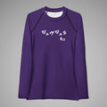 Women's BJJ Long Sleeve Rash Guard - BJJ KATAKANA_Purple_Front_1