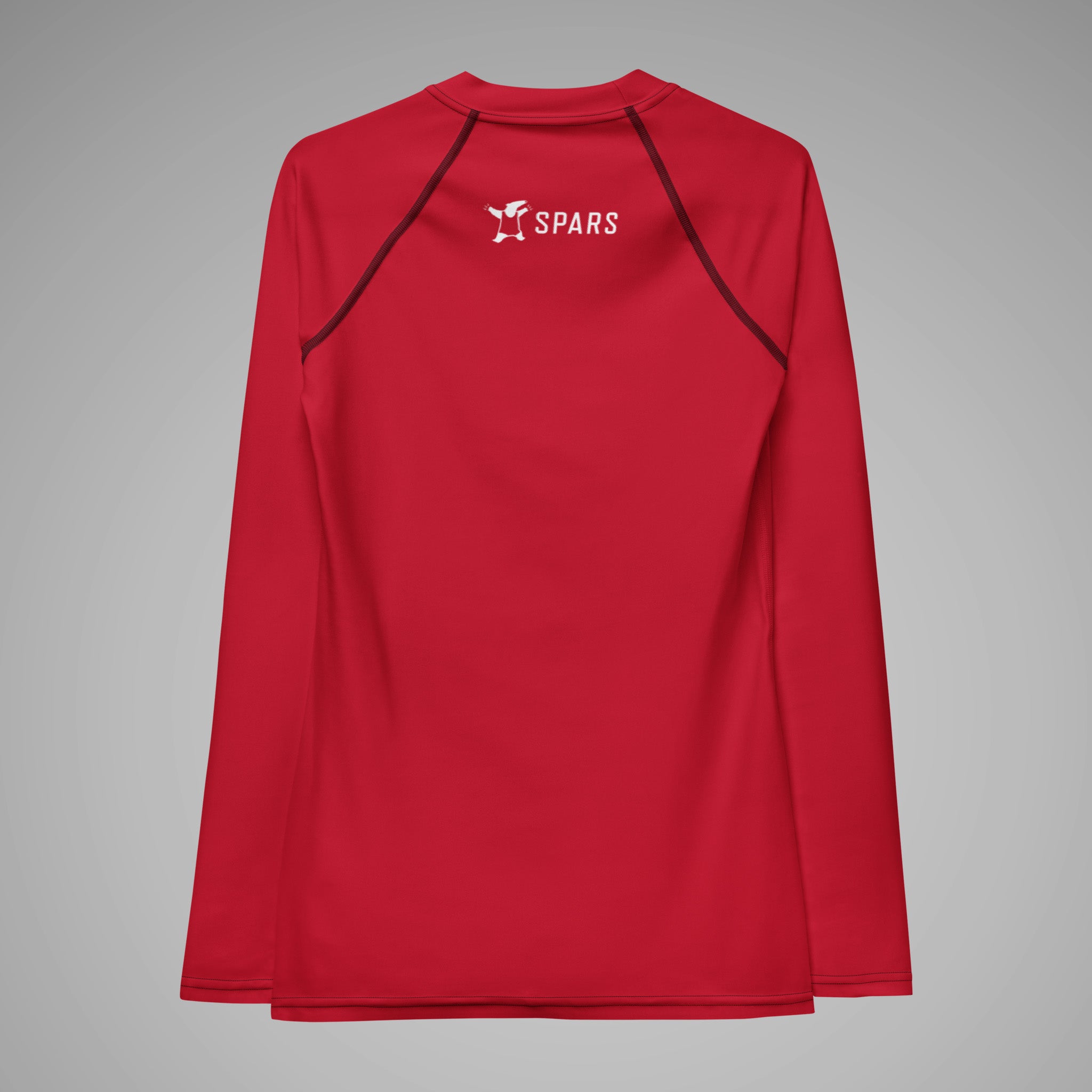 Women's BJJ Long Sleeve Rash Guard - BJJ KATAKANA_Red_Back_1
