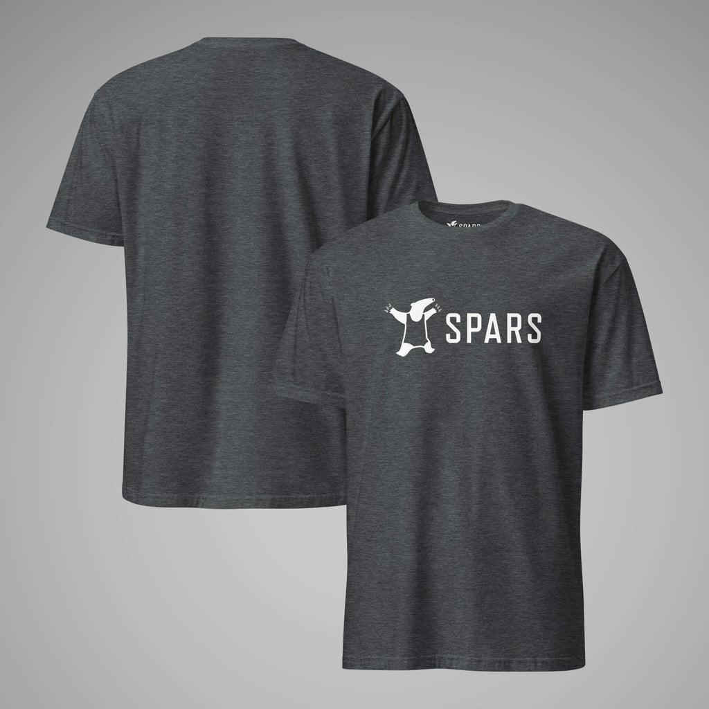 Women's_Basic_Tee_SPARS_Logo_Dark_Heather_front_and_back_view_1