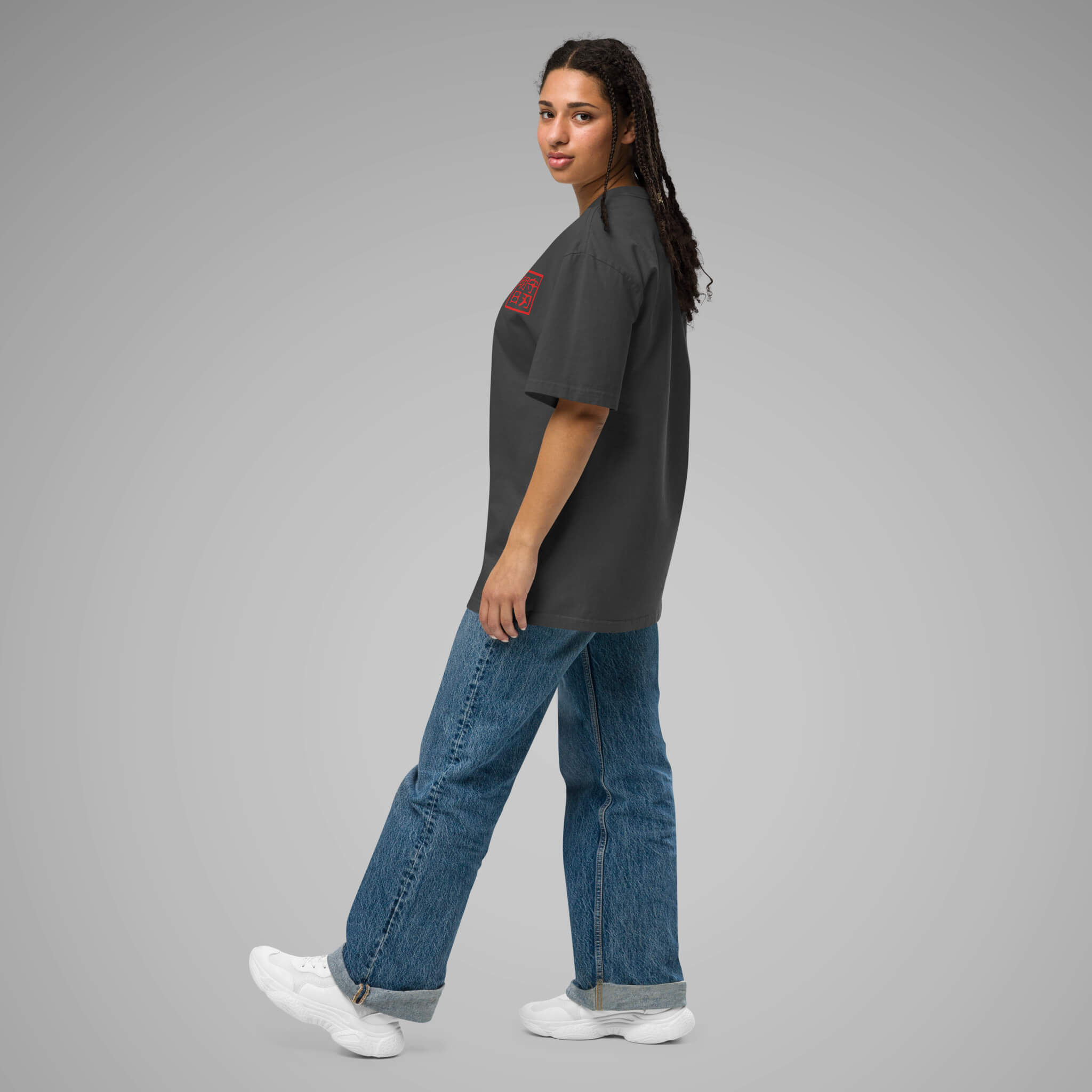 Women's_Oversized_Faded_Tee_-_SPARS_KANJI_Logo_Faded_Black_left_view_1