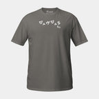 Women’s BJJ KATAKANA Daily Tee in Charcoal, front view with white BJJ katakana chest design