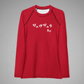 Women's BJJ Long Sleeve Rash Guard - BJJ KATAKANA_Red_Front_1