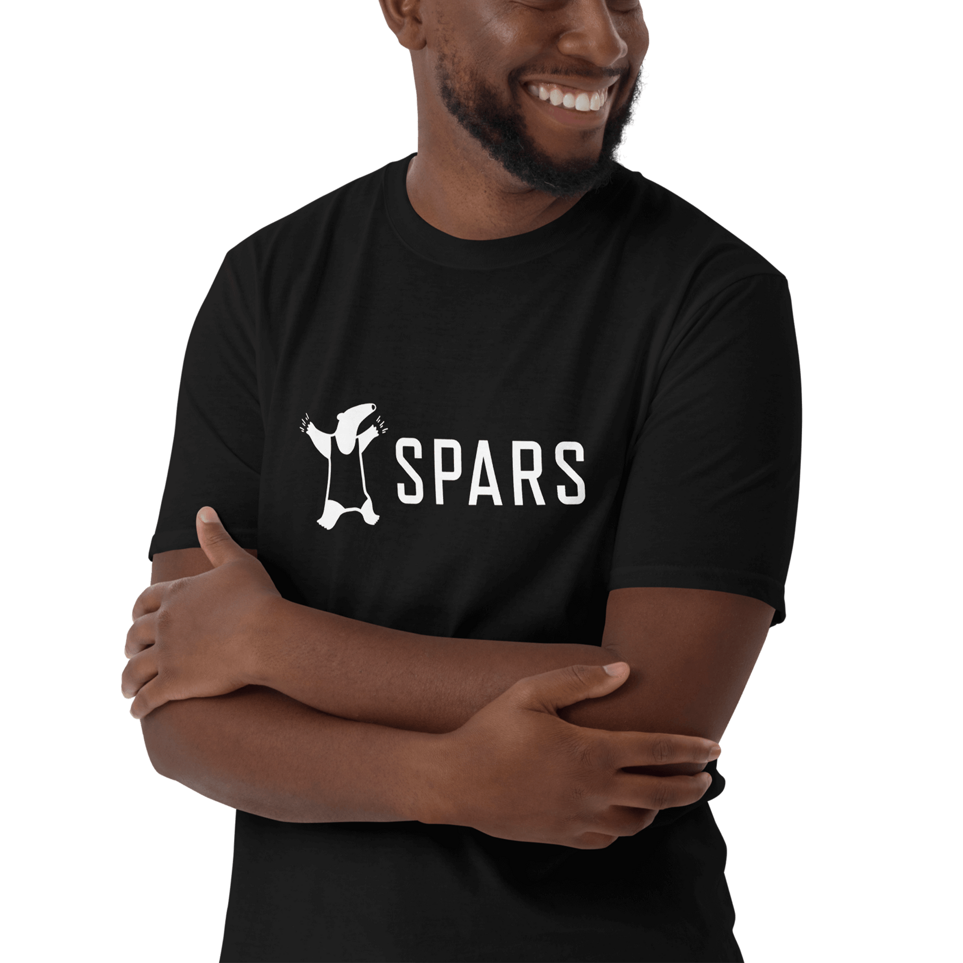 Unisex SPARS black basic logo T-Shirt - front placement