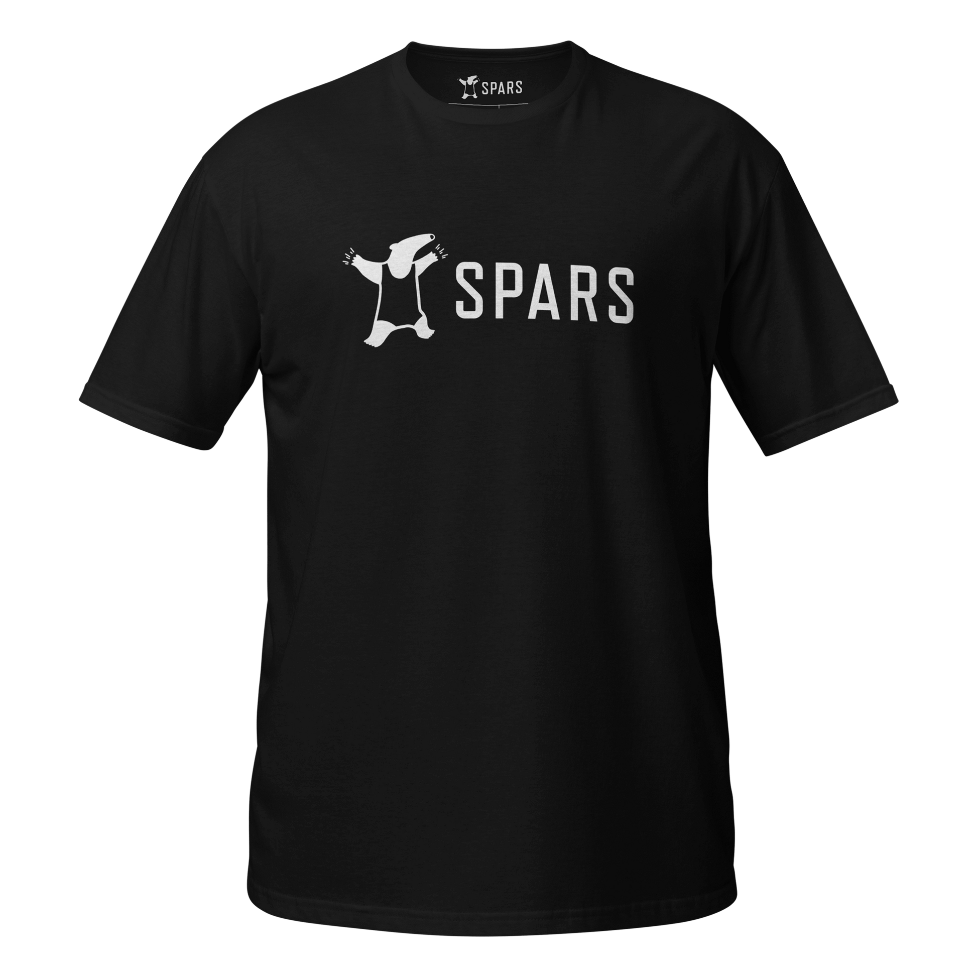 UNISEX Black SPARS Logomark Basic T-Shirt front placement