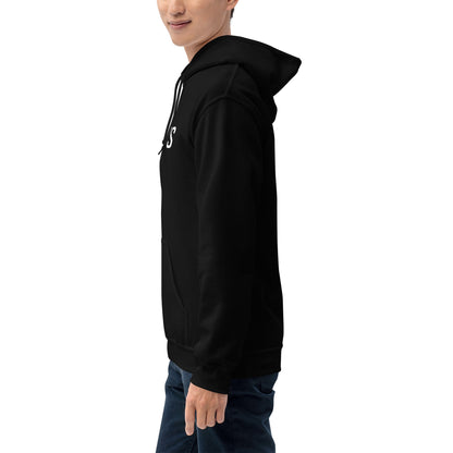 Unisex blackI SPARS logo hoodie - left placement