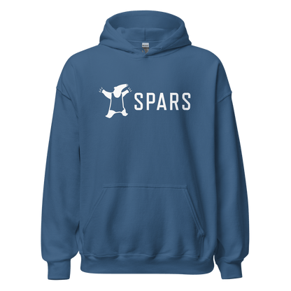 Unisex Indigo Blue SPARS logo hoodie - front placement