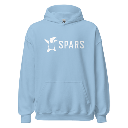 Unisex SPARS Light Blue basic logo hoodie - front placement