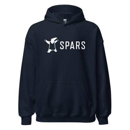 Unisex navy SPARS logo hoodie - front placement